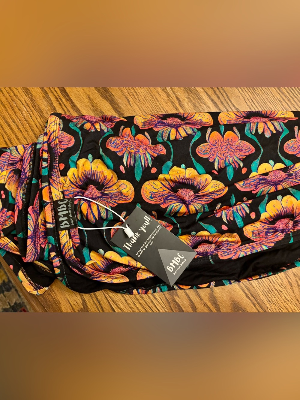 Bimbi Black Floral Throw Blanket with Vibrant Multicolor Blooms
